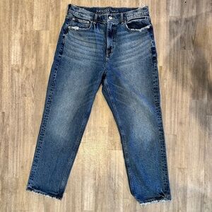 Never worn-American Eagle Medium Wash Super High-Rise Straight Jeans size 12S